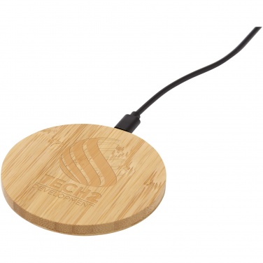 Logo trade promotional gifts picture of: Essence 15W bamboo wireless charging pad