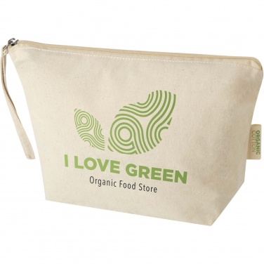 Logo trade promotional gifts image of: Orissa 180 g/m² organic large accessory pouch 3L