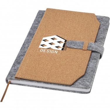 Logotrade promotional giveaway picture of: Viviana A5 recycled felt and cork notebook