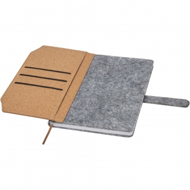 Logotrade promotional item picture of: Viviana A5 recycled felt and cork notebook