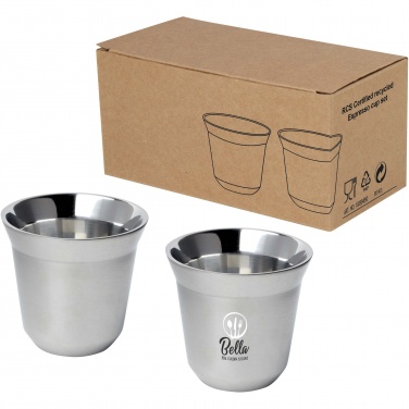 Logotrade promotional giveaway image of: Duo 80 ml RCS certified stainless steel espresso cup set 