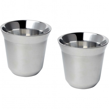 Logotrade promotional product picture of: Duo 80 ml RCS certified stainless steel espresso cup set 