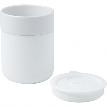 Logo trade promotional giveaways picture of: Java 330 ml ceramic tumbler with silicone wrap and plastic lid