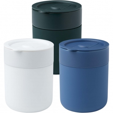 Logo trade promotional gifts picture of: Java 330 ml ceramic tumbler with silicone wrap and plastic lid