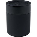 Java 330 ml ceramic tumbler with silicone wrap and plastic lid, Solid black