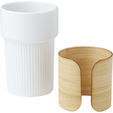 Logo trade promotional gifts image of: Fika 340 ml tumbler with bamboo sleeve