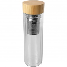 Bailey 400 ml borsilicate glass infuser bottle with bamboo lid