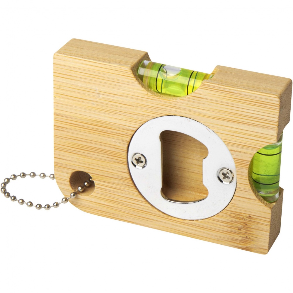 Logo trade promotional giveaways image of: Levo bamboo bottle opener with level 