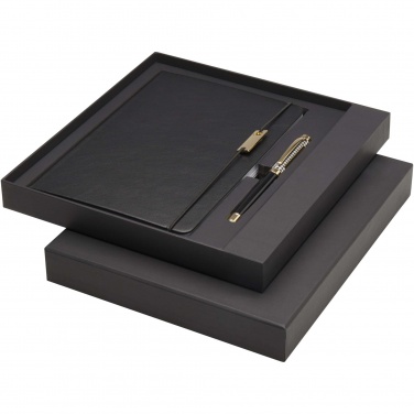 Logo trade promotional giveaways picture of: Legato A5 notebook and rollerball pen set 