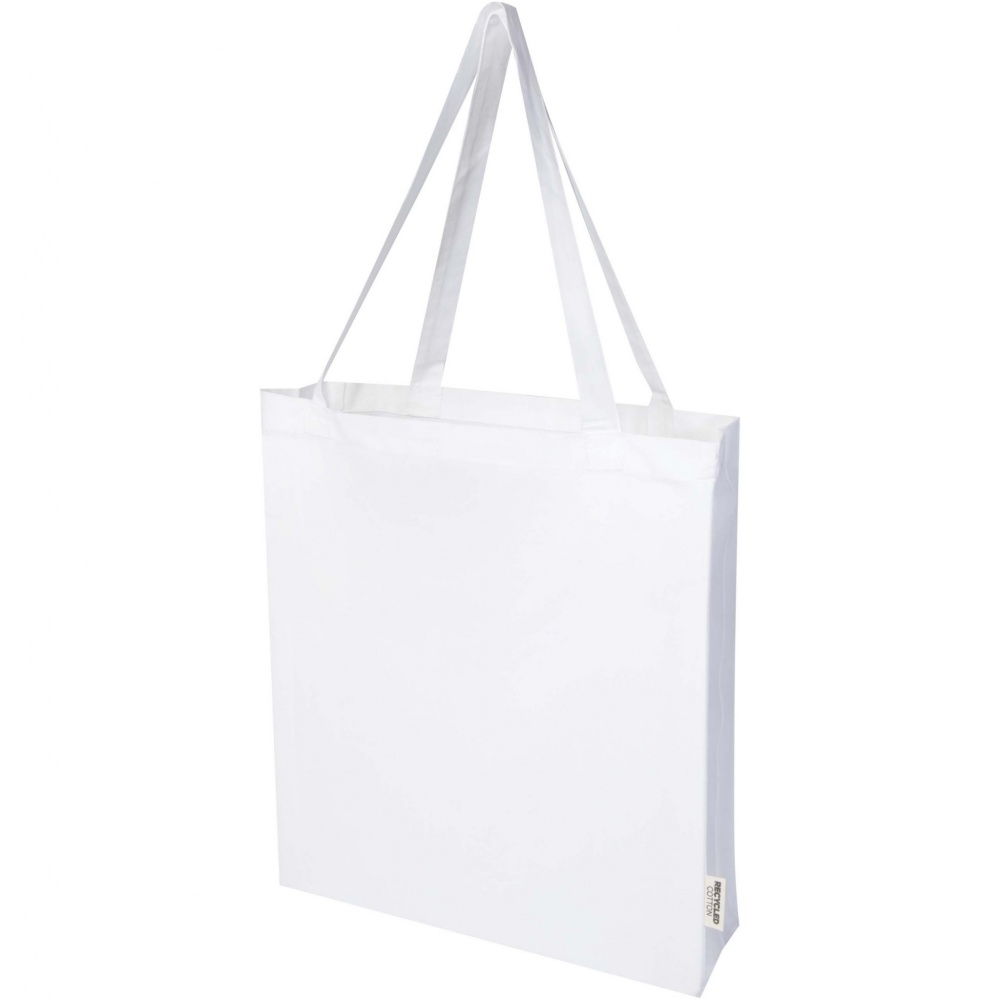 Logotrade business gift image of: Madras 140 g/m² GRS recycled cotton gusset tote bag