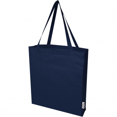 Logo trade promotional item photo of: Madras 140 g/m² GRS recycled cotton gusset tote bag