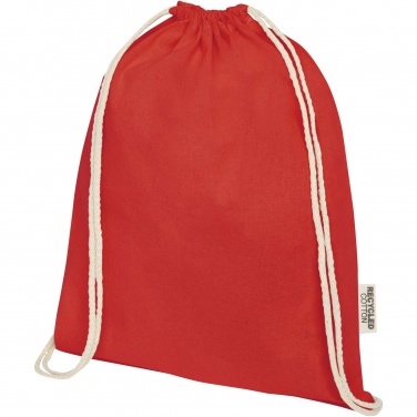 Logo trade promotional merchandise picture of: Oregon 140 g/m² GRS recycled cotton drawstring bag