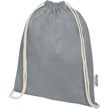 Logo trade promotional item photo of: Oregon 140 g/m² GRS recycled cotton drawstring bag