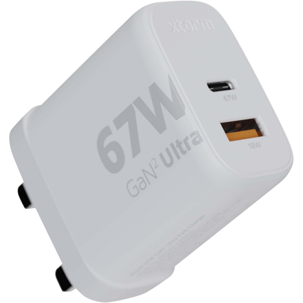 Logotrade promotional product picture of: Xtorm XEC067G GaN² Ultra 67W wall charger - UK plug