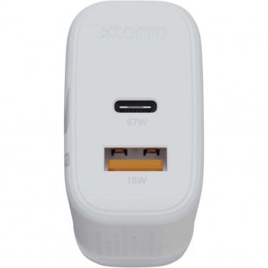 Logo trade promotional merchandise picture of: Xtorm XEC067G GaN² Ultra 67W wall charger - UK plug