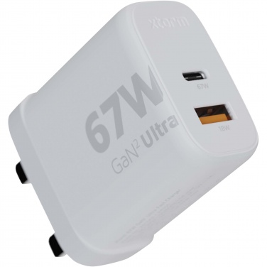 Logo trade promotional giveaways image of: Xtorm XEC067G GaN² Ultra 67W wall charger - UK plug