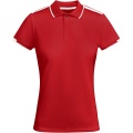 Tamil short sleeve women's sports polo, Red / White