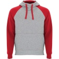 Badet unisex two-tone hoodie, Heather grey / Red