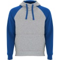 Badet kids two-tone hoodie, Heather grey / Royal blue