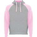 Badet kids two-tone hoodie, Heather grey / Light pink