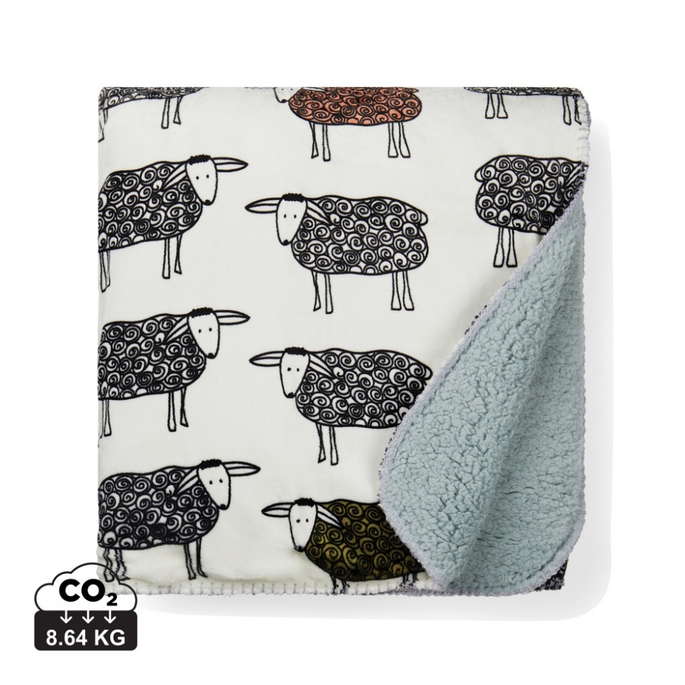 Logo trade promotional items image of: VINGA Sheep GRS recycled PET pile blanket