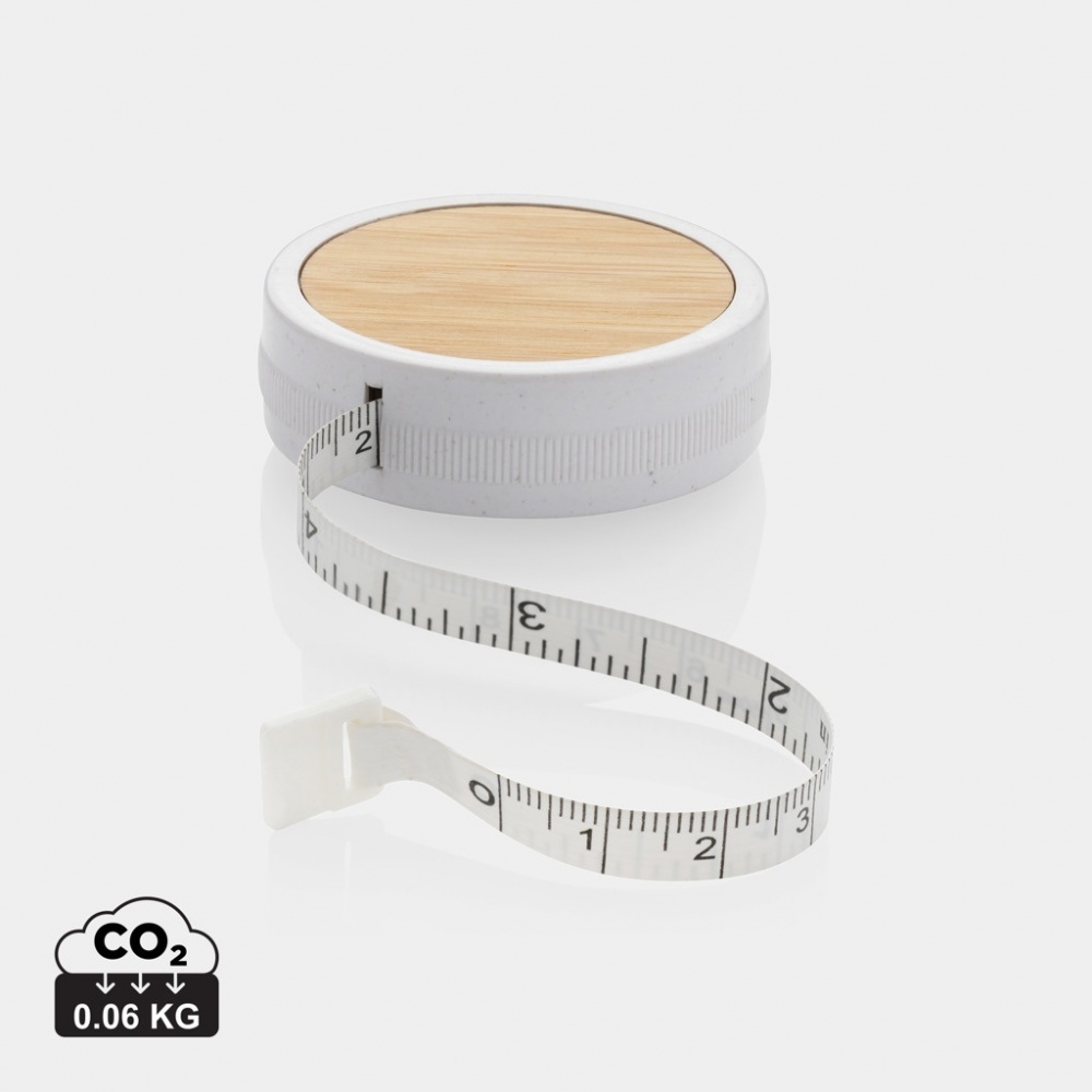 Logo trade corporate gifts image of: RCS recycled plastic & bamboo tailor tape