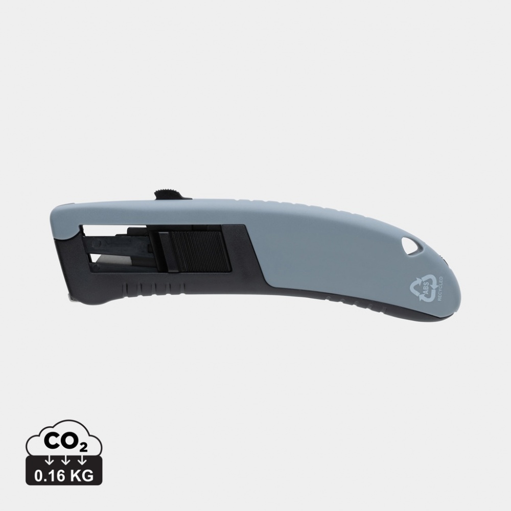 Logotrade promotional item picture of: RCS certified recycled plastic Auto retract safety knife