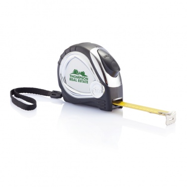 Logo trade promotional item photo of: Chrome plated auto stop tape measure