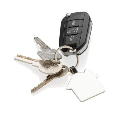 Logo trade promotional gift photo of: RCS recycled zinc alloy house keyring