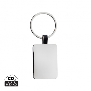 Logo trade business gifts image of: RCS recycled zinc alloy rectangle keyring