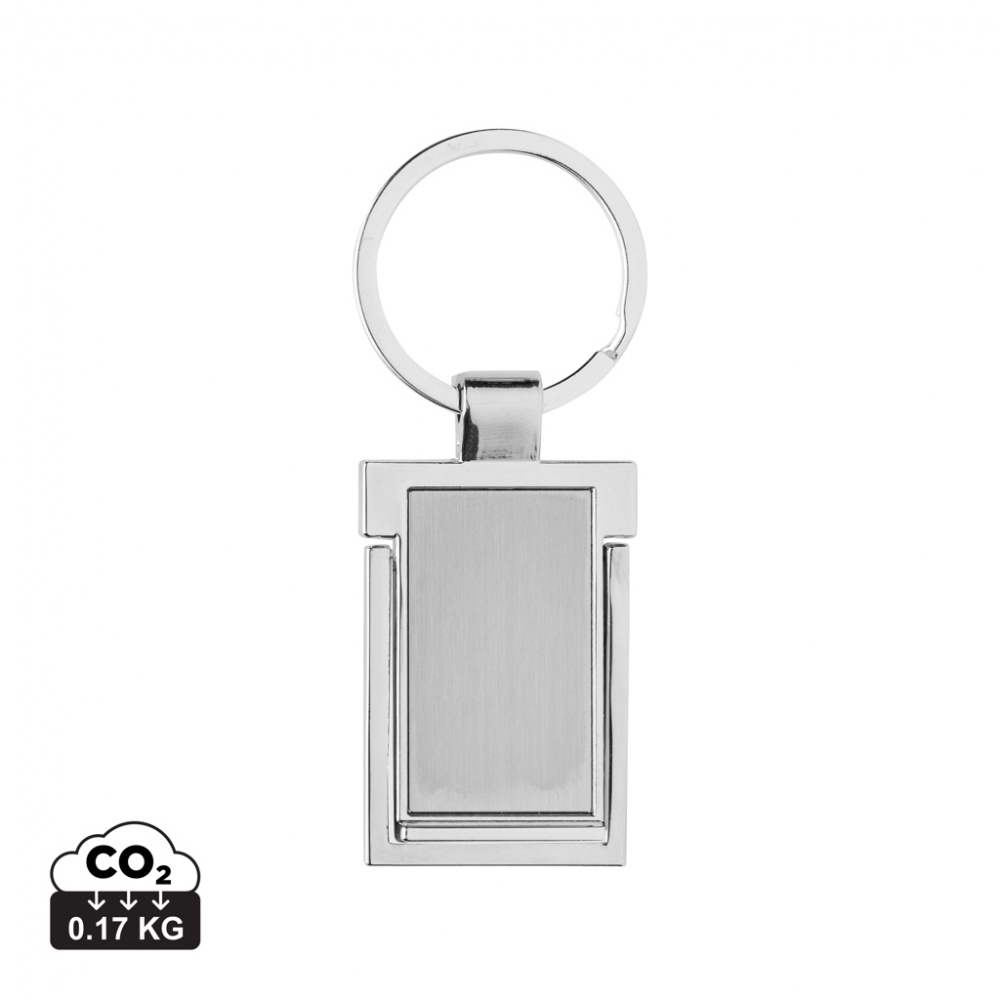 Logo trade promotional gift photo of: RSC recycled zinc alloy phone stand keychain