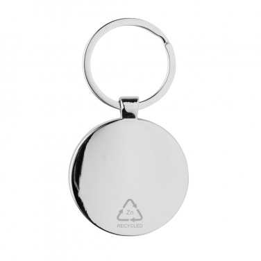 Logo trade business gift photo of: RCS recycled zinc alloy round keychain with bamboo