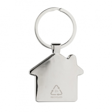 Logotrade promotional giveaway picture of: RCS recycled zinc alloy house keychain with bamboo