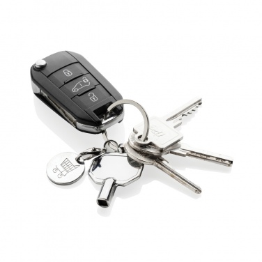 Logo trade promotional gift photo of: RCS recycled zinc alloy radiator key keychain with coin