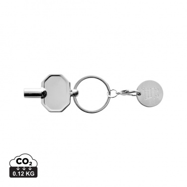 Logotrade promotional merchandise image of: RCS recycled zinc alloy radiator key keychain with coin