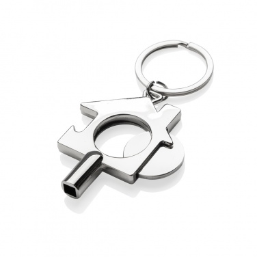 Logo trade promotional products image of: RCS recycled zinc alloy 3 in 1 keychain