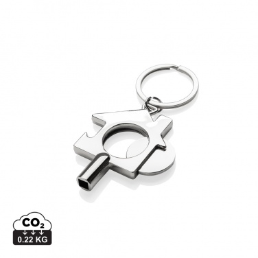 Logo trade advertising products image of: RCS recycled zinc alloy 3 in 1 keychain