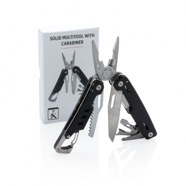 Logo trade corporate gifts image of: Solid multitool with carabiner