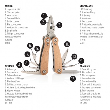 Logo trade promotional merchandise image of: Wood multitool mini