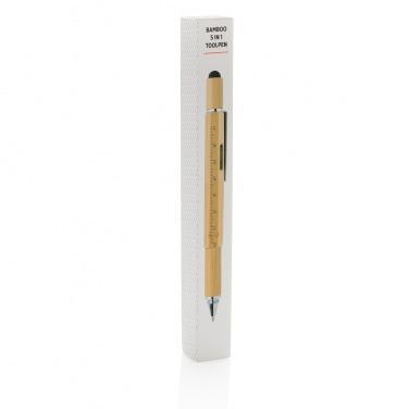 Logo trade corporate gifts image of: Bamboo 5-in-1 toolpen