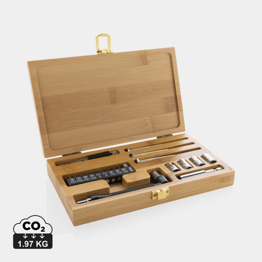 Logo trade promotional products picture of: Carvine 21 pcs bamboo tool set