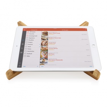 Logo trade promotional merchandise image of: Bamboo portable laptop stand