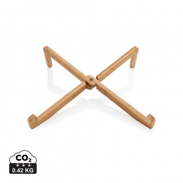 Logo trade promotional merchandise photo of: Bamboo portable laptop stand