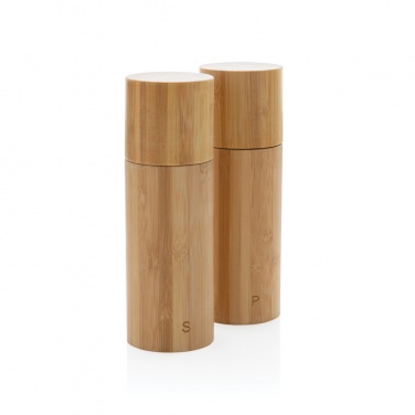 Logo trade promotional items picture of: Ukiyo bamboo salt and pepper mill set