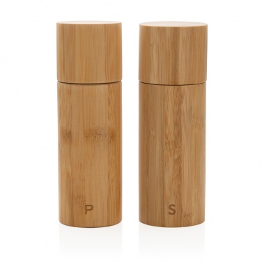 Logo trade corporate gift photo of: Ukiyo bamboo salt and pepper mill set