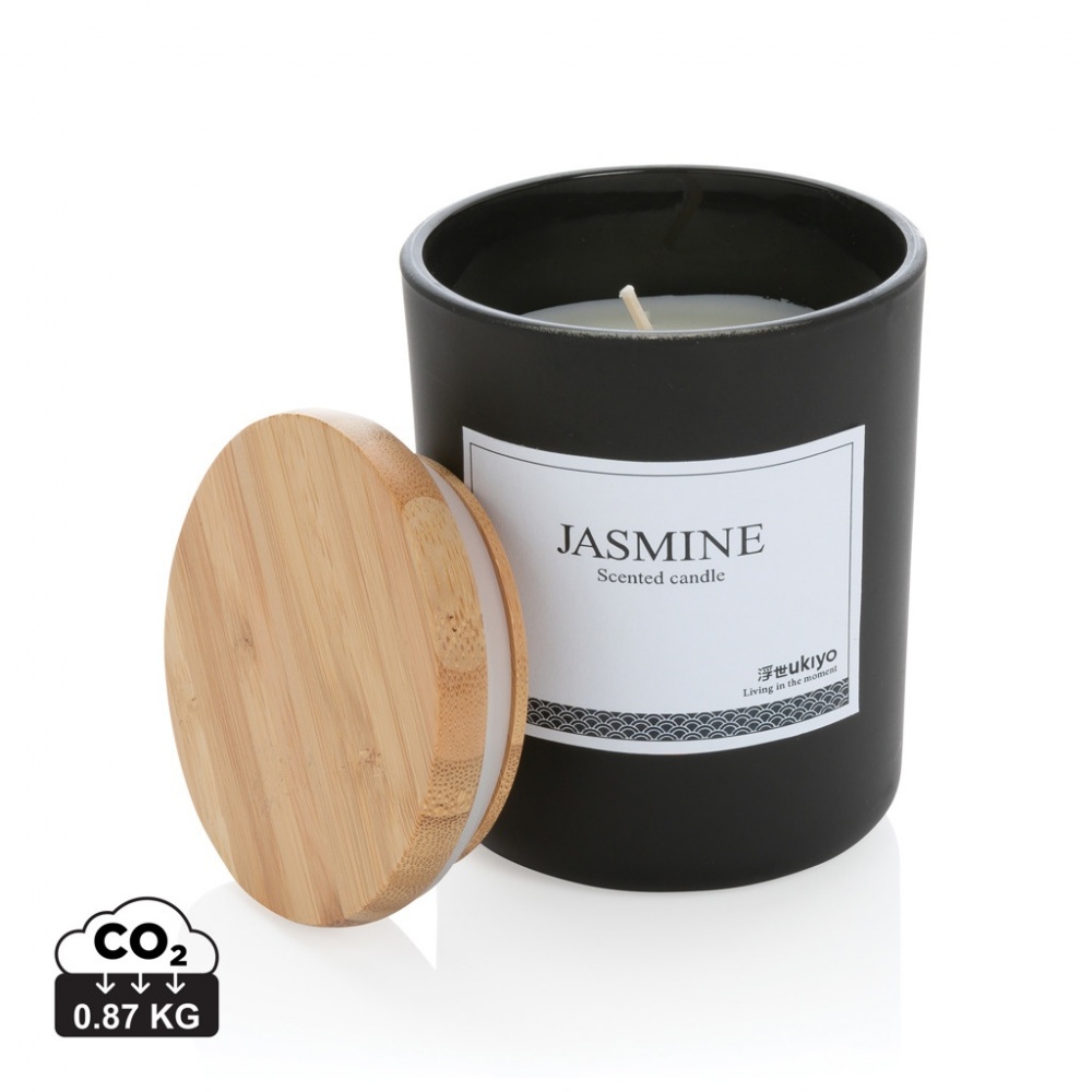 Logo trade promotional products picture of: Ukiyo deluxe scented candle with bamboo lid