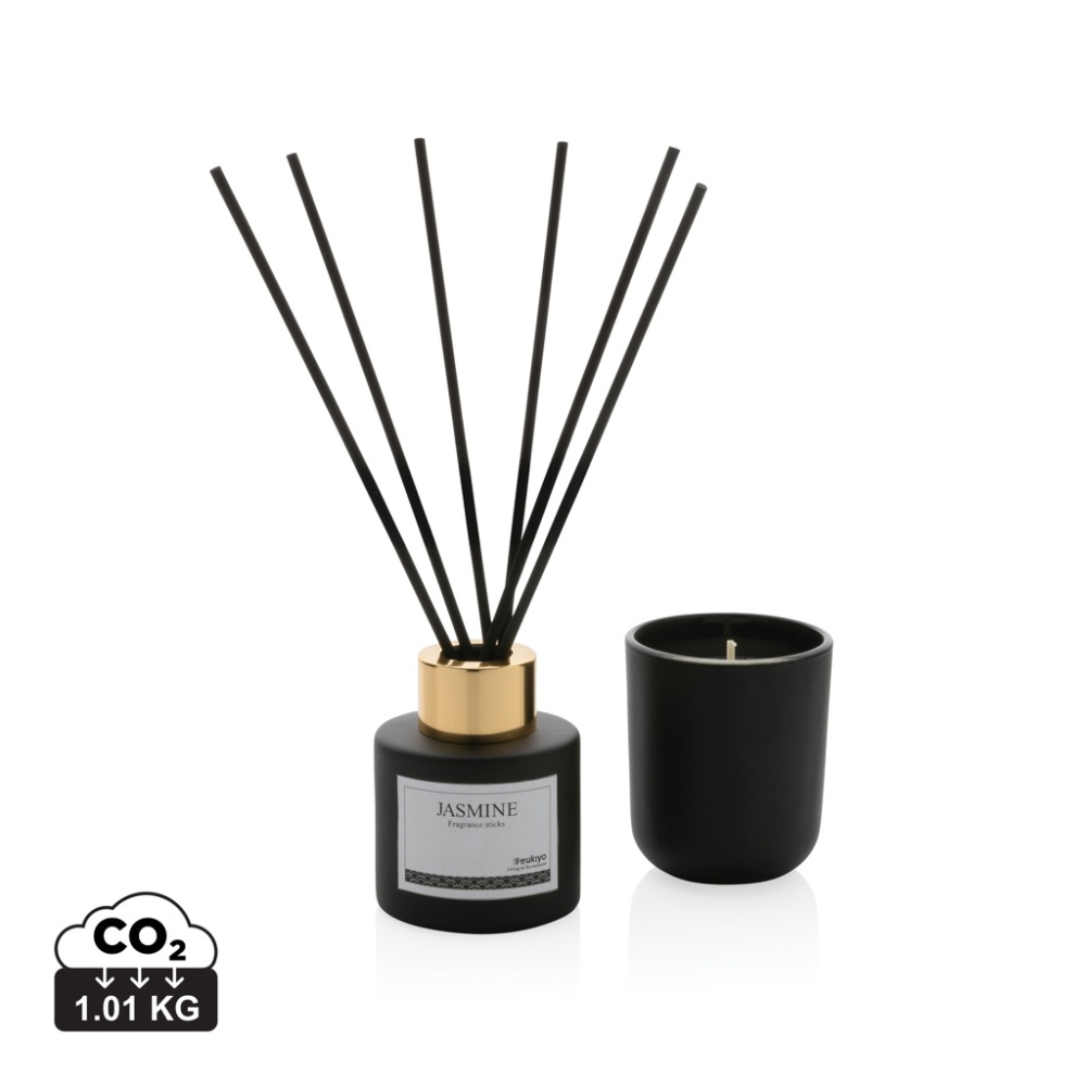 Logo trade promotional item photo of: Ukiyo candle and fragrance sticks gift set