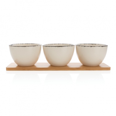 Logo trade corporate gifts picture of: Ukiyo 3pc serving bowl set with bamboo tray