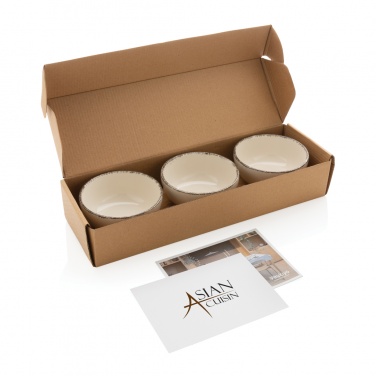 Logo trade promotional giveaways picture of: Ukiyo 3pc serving bowl set with bamboo tray