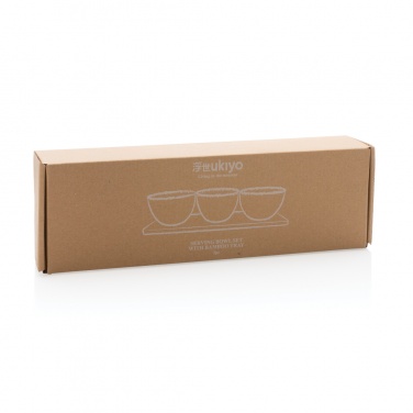 Logo trade promotional products picture of: Ukiyo 3pc serving bowl set with bamboo tray